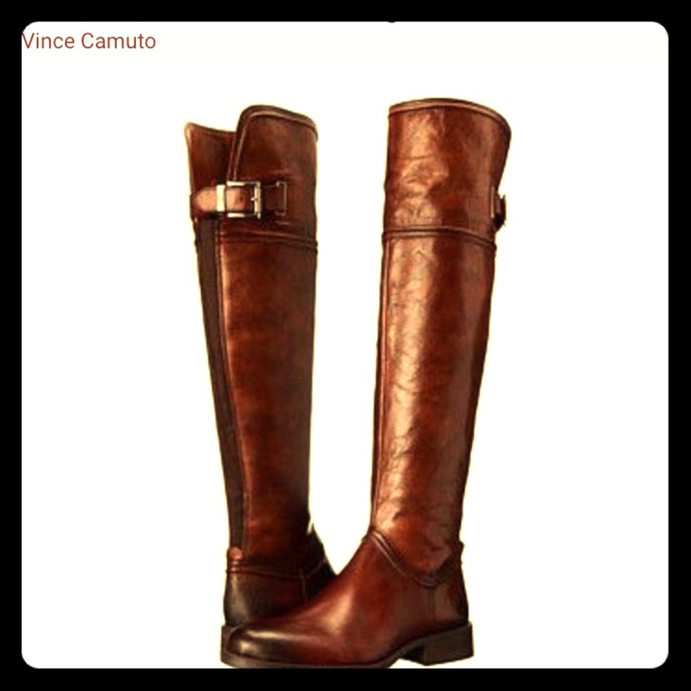 Vince Camuto Distressed Leather Over the Knee Boot